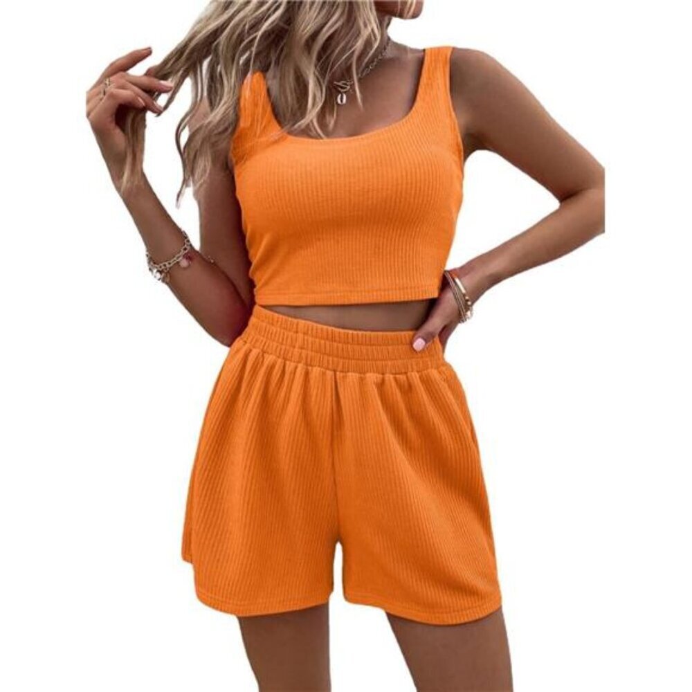 Full Size Wide Strap Tank and Shorts Set Plus Size